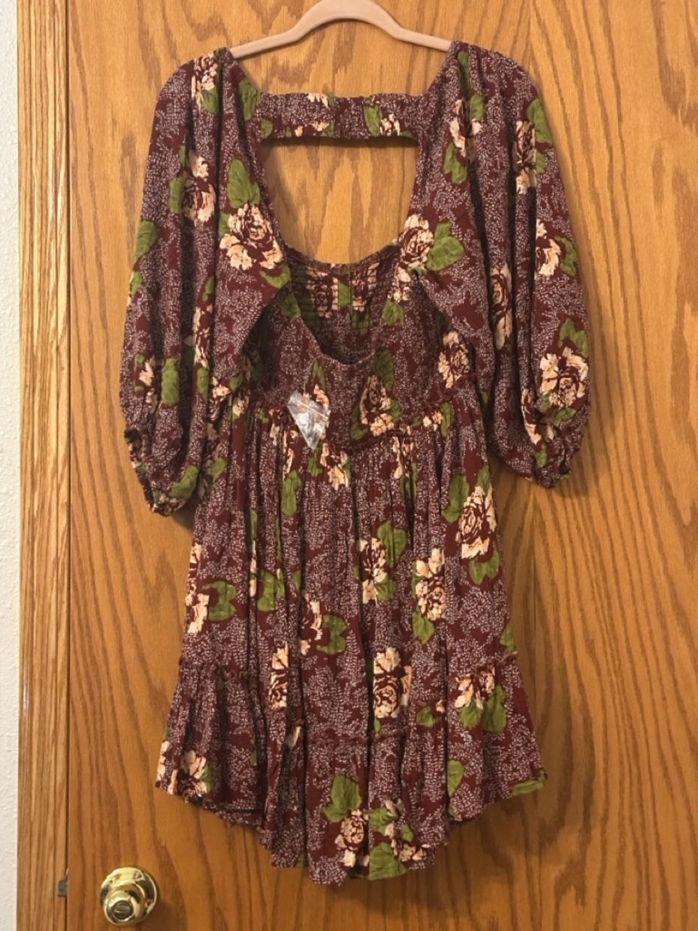 Free People Summer Picnic Printed Mini Dress - NWOT - Size L - Picture 3 of 16